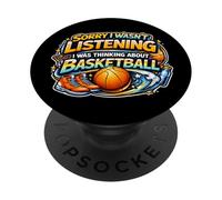 Désolée, Je n'écoutais Pas, Je pensais au Plaisir du Basket PopSockets PopGrip Adhésif