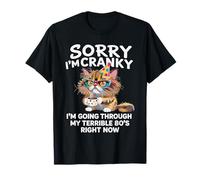 Désolée, Je suis grincheuse, Je suis en Train de Traverser Mon Terrible Chat des années 80 T-Shirt