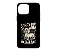 Désolée pour ce Que disait Mon Visage Teckel, Je pensais Que tu savais Coque pour iPhone 16 Pro Max