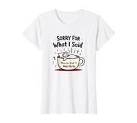 Désolée pour ce Que J'Ai Dit Quand tu as essayé de me réveiller T-Shirt, Femme, Blanc, XL