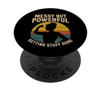 Désordonné mais Puissant Getting Stuff Done Retro Strong Women PopSockets PopGrip Adhésif