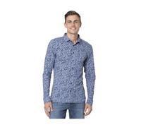 Desoto - Chemise bleue à motif feuille - Homme - Chemises - Bleu - Taille: L