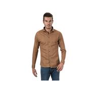 Desoto - Chemise marron à motifs géométriques oranges - Homme - Chemises - Brun - Taille: M