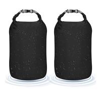 Desoto Lot de 2 sacs étanches de 2 L/5 L/10 L/20 L/40 L/70 L, sac de rangement sec léger et portable pour garder le matériel propre pour kayak, gym, randonnée, natation, camping (noir, 5 L)