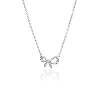 Desotos DESOJ-NL0121 Collier pour femme en argent sterling 925 rhodié avec pendentif nœud 45 cm, Eine Grösse, Argent sterling, Pas de gemme