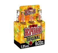 DESPERADOS Bière aromatisée au spiritueux à base d'agave 5,9 % - Pack de 6 x 33cl