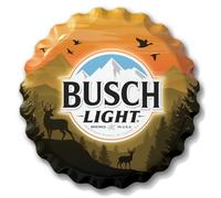 Desperate Enterprises Busch Light Panneau de bouchon de bouteille de chasse - Panneau de garage - Panneaux de bière - Signes en métal vintage - Panneau de bouchon de bouteille Busch Light - Fabriqué