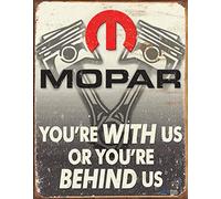 Desperate Enterprises Mopar S4311 You are Behind Us Plaque en tôle Motif USA Grand Format 40 x 31 cm