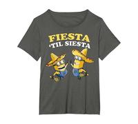 Despicable Me Minions Fiesta Til Siesta T-Shirt, Femme Grandes Tailles, Asphalte, 2X