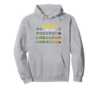 Despicable Me Minions Group Shot Periodic Table of Emotions Sweat à Capuche, Unisexe pour Adultes, Gris Chiné, XL