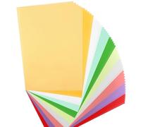 DESPOINA Lot de 50 Feuilles de Papier Calque Coloré, 10 Couleurs Papier Transparent Imprimable, 100 g/m² Papier Vitrail Couleur, avec or et Argent, Le Parchemin Peut êTre Utilisé, Des Invitations