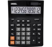DESQ Calculatrice de bureau MU 30444 – Affichage 12 chiffres, XLarge, Double mémoire, Noir