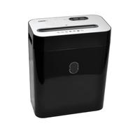DESQ Destructeur de documents 20052-10 feuilles, Déchiqueter papier avec agrafes et cartes de crédit en 4 x 29 mm, Sécurité P-4, Corbeille 18 litres, Vitesse de destruction élevée, Noire brillante