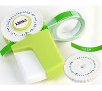 DESQ® Machine à gaufrer avec 78 caractères différents | Émoticônes | Avec ruban 3 m | Lettres majuscules et minuscules