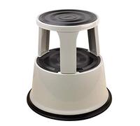 DESQ Marchepied - Métal, Avec roulettes, 2 Marches, Hauteur 42.5cm, Charge maximale 150kg, Gris