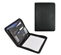 DESQ Porte-document de conférencé A4 3680 - Fermeture éclair, 5 pochettes pour documents, 8 fentes pour cards, Espace de rangement supplémentaire, Bloc-notes inclus, Noir, Dutch Design