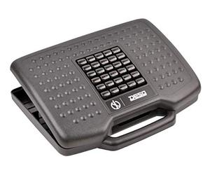 DESQ Repose-pieds et pouf - Rouleaux de massage, 6 hauteurs réglables, Hauteur maximale 39 cm, Antidérapant, Noir