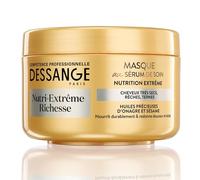 Dessange - Masque Concentré de Nutrition Nutri-Extrême Richesse - Enrichi en Huile Précieuse d'Onagre et de Sésame - Pour Cheveux Rêches, Très Desséchés ou Ternes - 250 ml