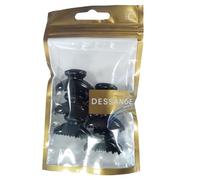 DESSANGE Paris - Lot de 6 Pinces à Cheveux Noires, Fermeture Confortable, Pochette Zip de Rangement - Lot de 3