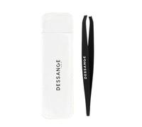 Dessange - Pince a Epiler - Mors Crabe - Noir - en Acier Inoxidable - Poil Fins - Pochette de Rangement - Anti-rouille - Accessoires Beauté - Confort