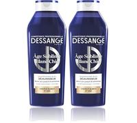 DESSANGE - Shampoing Bleu Déjaunisseur Âge Sublime Blanc Chic - Formule Enrichie En Acide Hyaluronique & Extrait D'Orchidée - Neutralise Les Reflets Jaunes - Cheveux Blancs & Gris - 280ml (Lot de 2)
