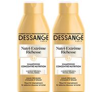 DESSANGE - Shampoing Concentré Nutrition Nutri-Extrême Richesse - Formule Enrichie En Huiles D'Onagre & Sésame - Nourrit Intensément, Redonne Éclat & Douceur - Pour Cheveux Très Secs - 2 x 250 ml