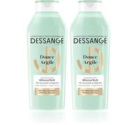 DESSANGE - Shampoing Régulateur Douce Argile - Formule Enrichie En Acide Salicylique & Argile Blanche - Purifie Les Racines & Adoucit Les Pointes - Racines Grasses & Pointes Sèches - 280ml (Lot de 2)