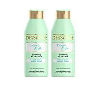 DESSANGE - Shampoing Régulateur Douce Argile - Formule Enrichie En Argile Purifiante - Purifie Les Racines & Adoucit Les Pointes - Pour Racines Grasses, Pointes Sèches - 2 x 250 ml