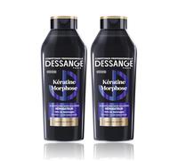 DESSANGE - Shampoing Sans Sulfates Réparateur Kératine Morphose - Formule Enrichie En Kératine Végétale & Acide Hyaluronique - Répare & Protège La Fibre Capillaire - Cheveux Abîmés - Lot de 2 X 280ml