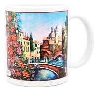 DESSAPT Arts - Bouquets pour Venise - Mug Céramique 325 ml - Tasse-Cadeau Unique avec les Magnifiques Paysages Vénitiens - Imprimé en France