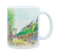 DESSAPT Arts - Guy DESSAPT - Paris, Les Champs-Elysées en Aquarelle - Mug Céramique 325 ml - Blanc Brillant - Tasse-Cadeau Unique avec les Magnifiques Paysages Parisiens - Imprimé en France