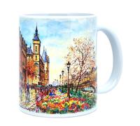 DESSAPT Arts - Mug en Céramique de 325 ml - Collection Aquarelle France par Guy Dessapt (Paris, Versailles) (Paris - Marché aux Fleurs)