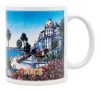 DESSAPT Arts - Nice Côte d'Azur - Mug céramique 325 ml - Tasse-cadeau unique avec les magnifiques paysages niçois - Imprimé en France - Blanc brillant