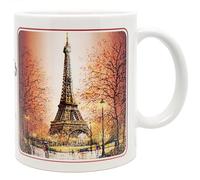 DESSAPT Arts - Paris la Tour Eiffel en Brun et en Noir et Blanc - Mug Céramique 325 ml - Tasse-cadeau unique avec les magnifiques paysages parisiens - Imprimé en France - Blanc brillant