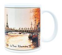 DESSAPT Arts - Paris le Pont Alexandre III et la Tour Eiffel - Mug Céramique 325 ml - Cadre Doré