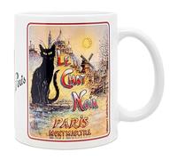 DESSAPT Arts - Paris Montmartre, son Chat Noir et son Moulin de la Galette - Mug Céramique 325 ml - Blanc Brillant