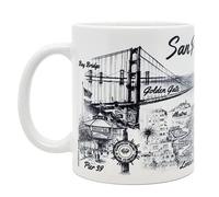 DESSAPT Arts - San Francisco et ses Monuments - Mug céramique 325ml - Tasse-cadeau unique avec les Magnifiques Paysages de San Francisco - Imprimé en France - Blanc Brillant