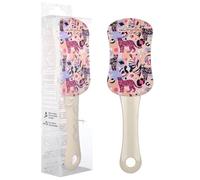 DESSATA Brosse à cheveux démêlante anti-nœuds avec poignée Motif guépard Cheetah