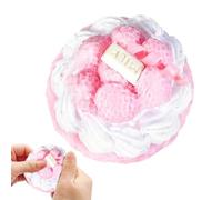 Dessert Cake Toy, Realistic Squeeze Relief, 2.56x2.56x1.61 inch Soft Cake Press with Slow Rising Texture, PU Foam Stress Reliever, Cute Calming Plush with Kawaii Design, Sensory Toy for Office