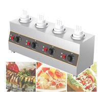 Dessert Shops Chauffe-bouteille de sauce 1/2/3/4 grilles, interrupteur d'alimentation séparé pour chaque compartiment, avec ajustement au cylindre de chauffage, 4 grilles, style 2-220 V