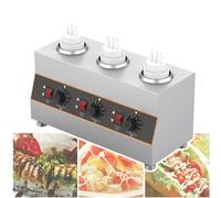 Dessert Shops Chauffe-bouteille de sauce 1/2/3/4 grilles, interrupteur d'alimentation séparé pour chaque compartiment, avec ajustement au cylindre de chauffage, 4 grilles, style 2-220 V