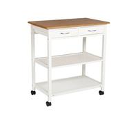 Desserte 2 niveaux 2 tiroirs blanc