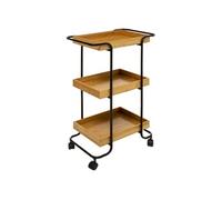 Desserte 3 niveaux bambou et métal