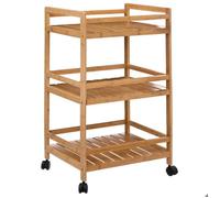 Five - Desserte roulante 3 Niveaux en Bambou H 74 cm