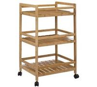 Five - Desserte roulante 3 Niveaux en Bambou H 74 cm