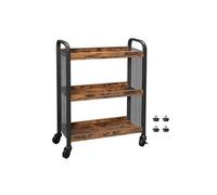 Desserte 3 niveaux métal et bois - Naturel fonce