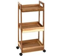 Desserte 3 niveaux sur roulettes acacia MDF 5five Marron G