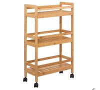 Five - Desserte roulante 3 Niveaux en Bambou H 80 cm