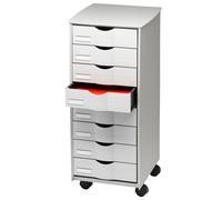 Desserte 8 tiroirs polystyrène - Corps Gris - Tiroirs Gris