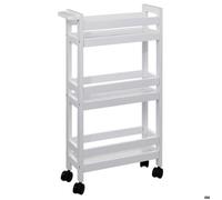 5five Desserte de cuisine Colorama 3 niveaux à roulettes 75 cm Blanc coton